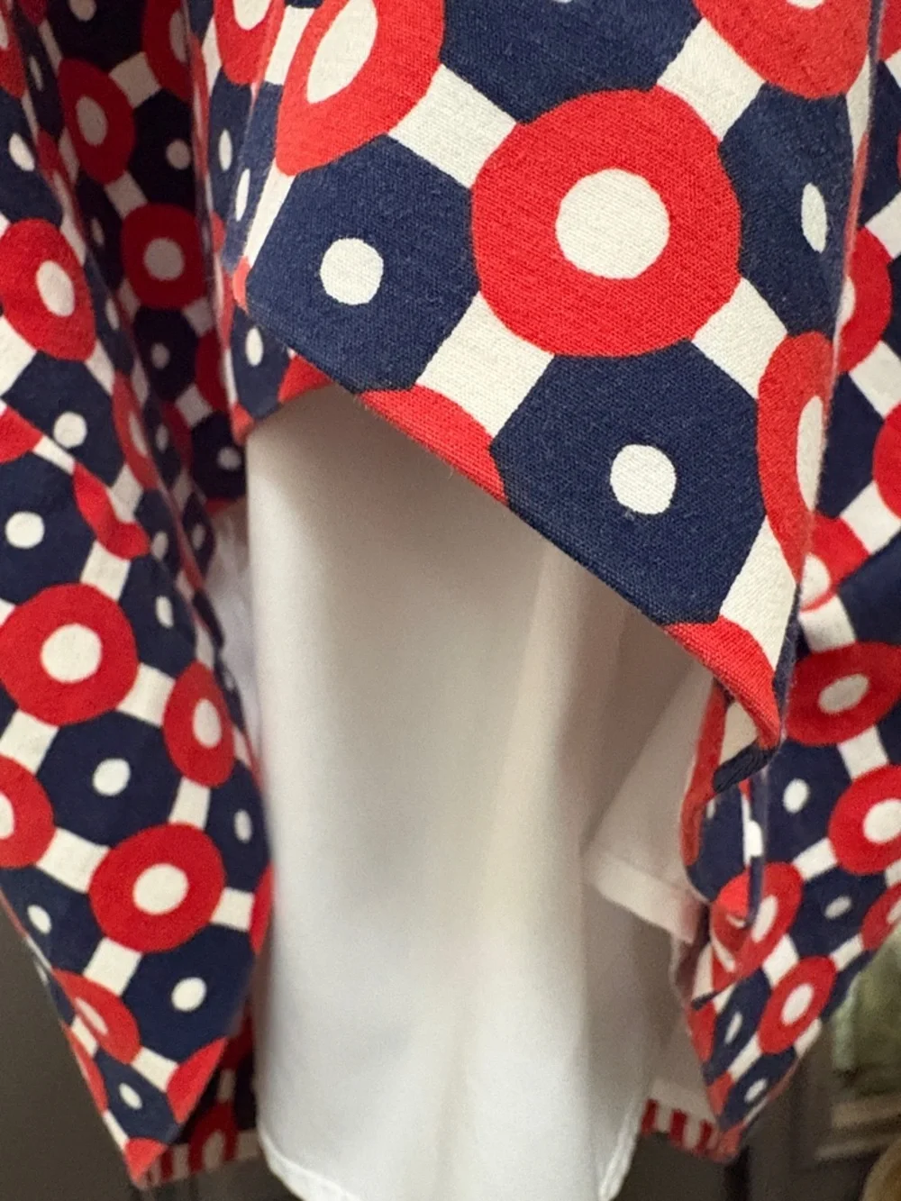 Boden Richmond Red White & Navy Geometric Pencil Skirt